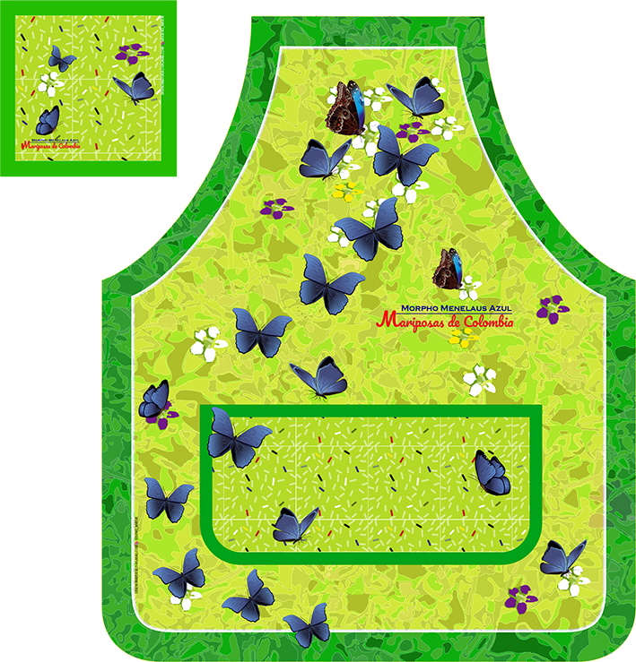 Delantal Mariposas Azules - Imagen 2